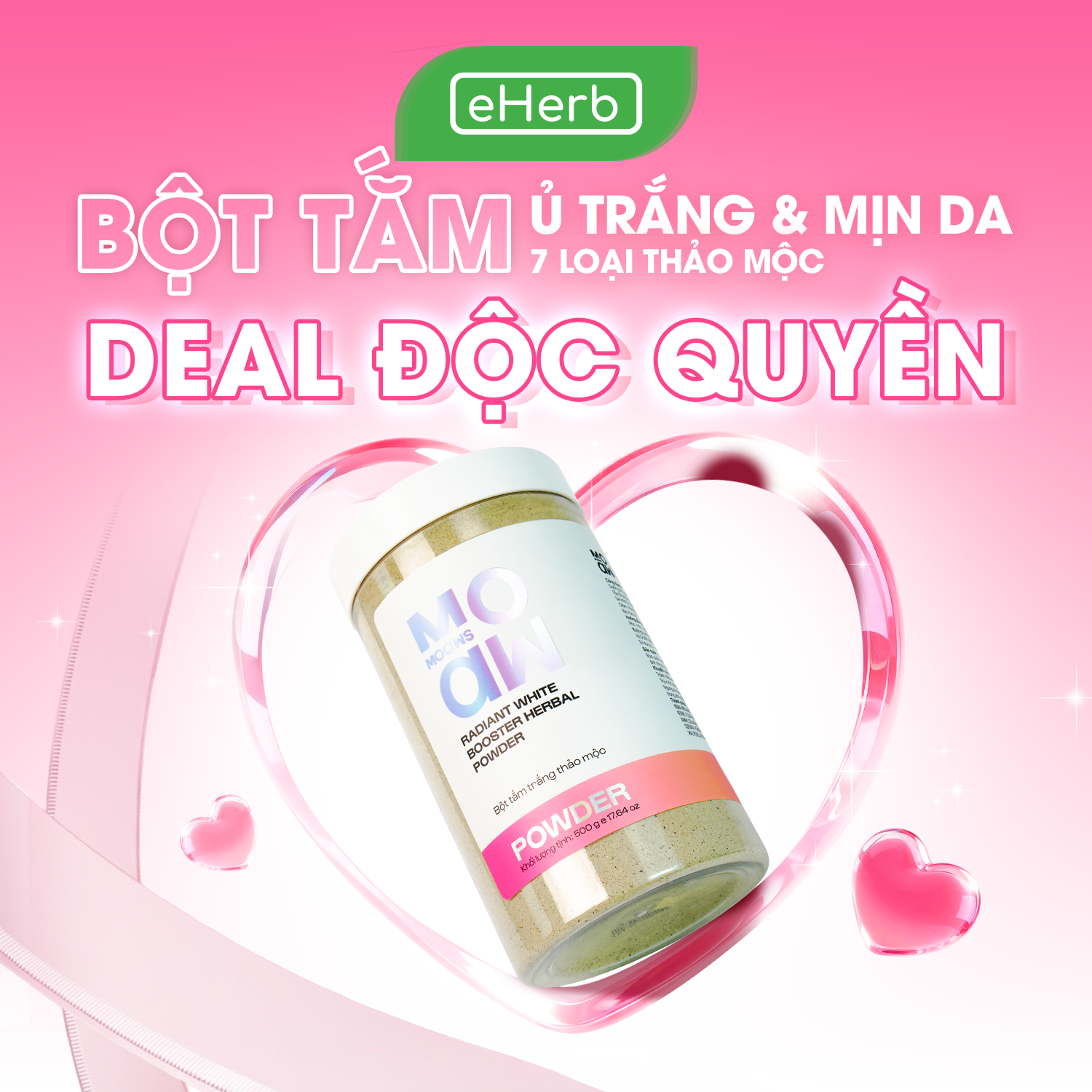 Bột tắm trắng thảo mộc cho da khô, nhạy cảm