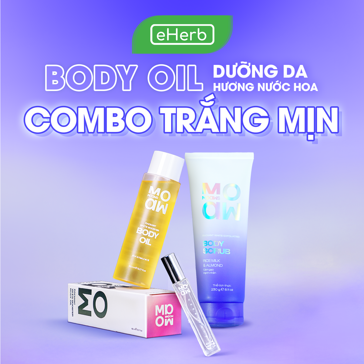 Dưỡng Sáng Da Body Đón Tết Với Combo Trắng Mịn từ Moaw Moaws