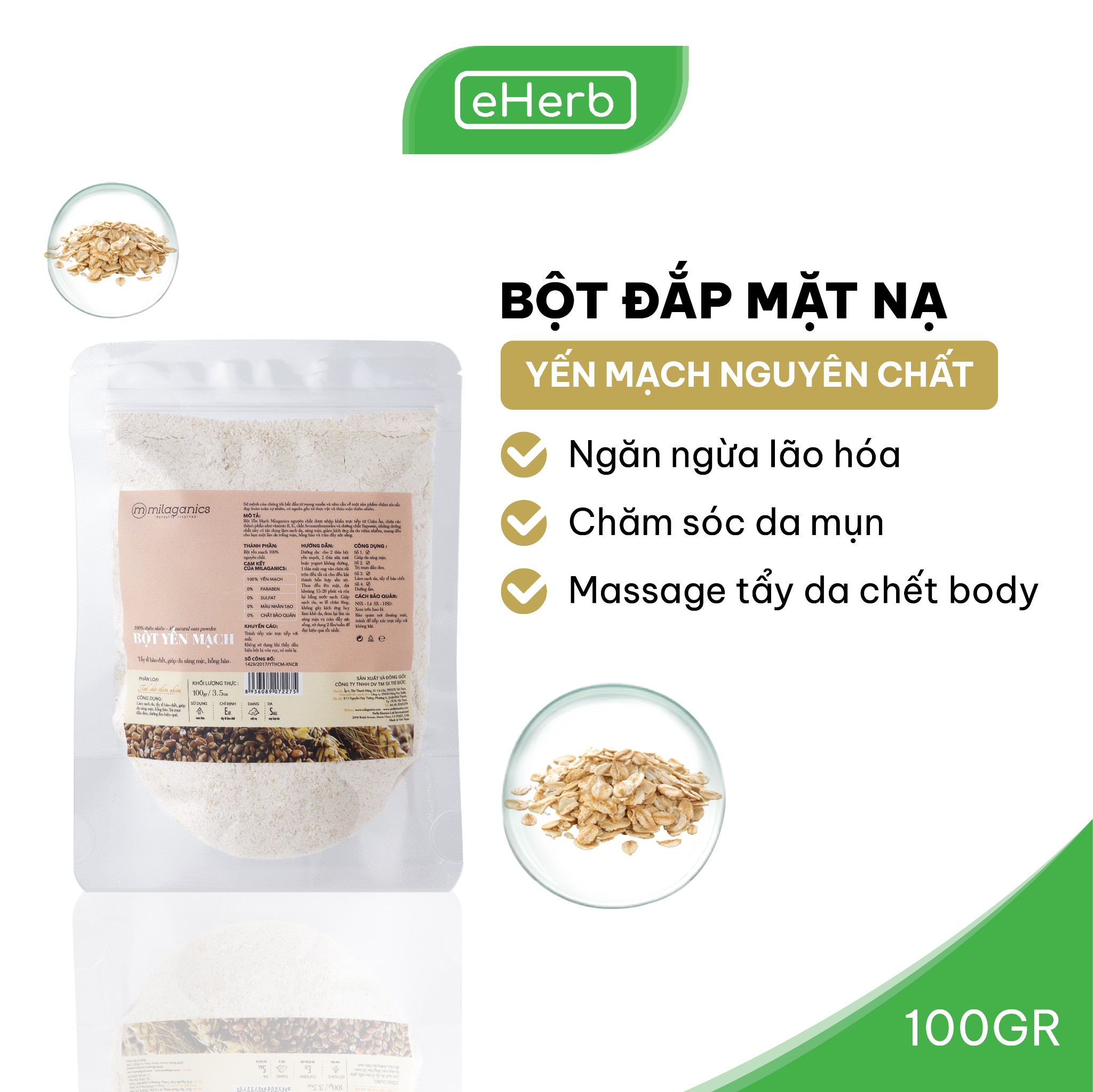 Bột yến mạch dưỡng da body đón Tết