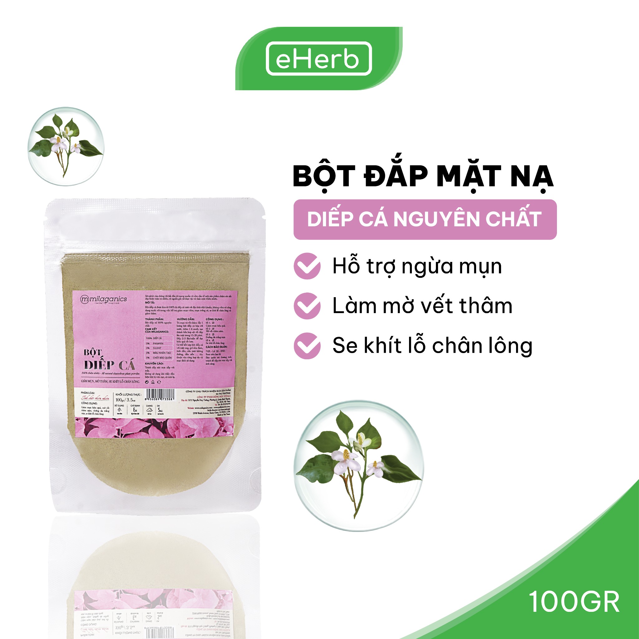 Bột diếp cá dưỡng da body đón Tết