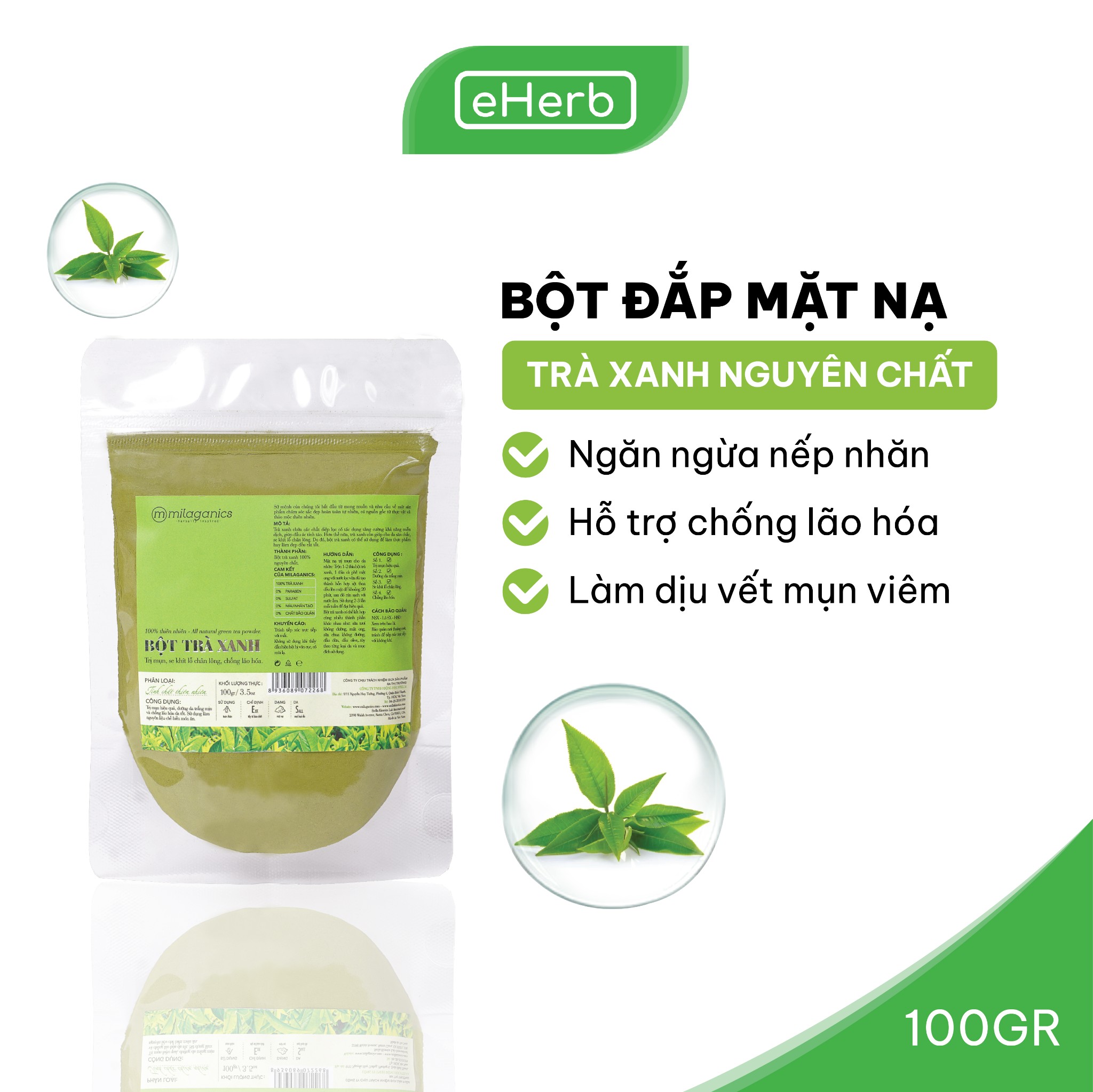 Bột trà xanh dưỡng da body đón Tết giúp da sáng mịn khỏe khoắn từ bên trong