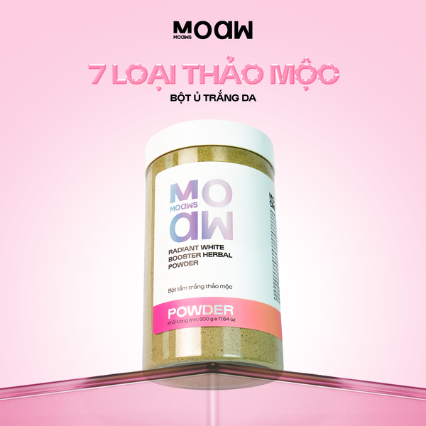 Bột tắm trắng thảo mộc Moaw Moaws kết hợp bột thiên nhiên dưỡng sáng da body đón Tết