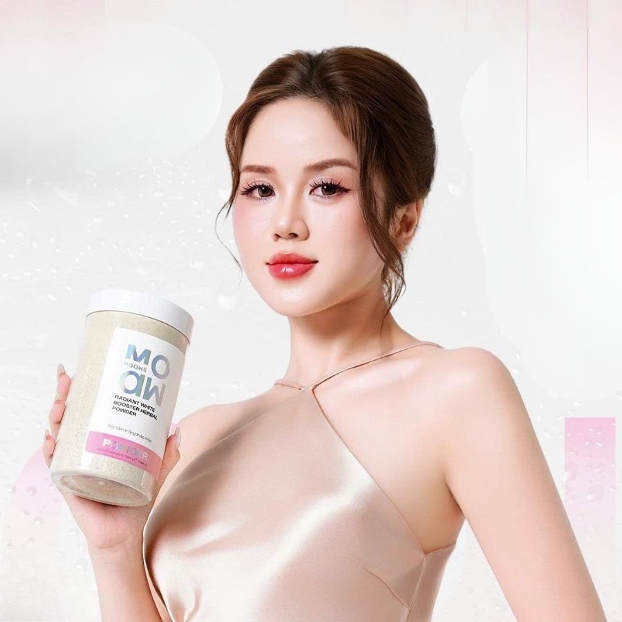 Bột tắm trắng thảo mộc kết hợp dưỡng body Moaw Moaws: Giữ da sáng khỏe lâu dài