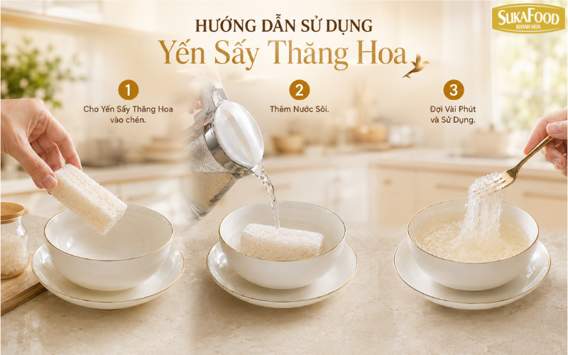Hướng dẫn sử dụng yến sấy thăng hoa