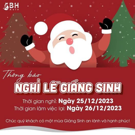 BH Asia thông báo lịch nghỉ lễ giáng sinh