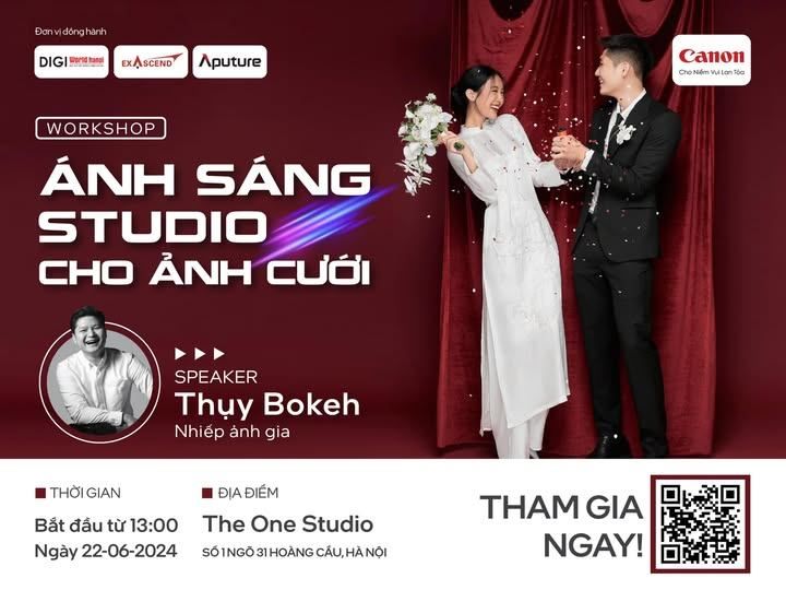 Workshop “Ánh sáng studio cho ảnh cưới” cùng nhiếp ảnh gia Thụy Bokeh