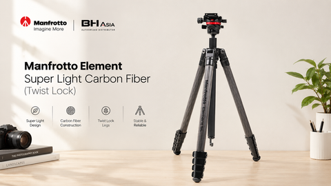 Manfrotto Element Super Light Carbon Fiber (Twist Lock): Chân Máy Du Lịch Mới Ra Mắt Có Gì Đặc Biệt?