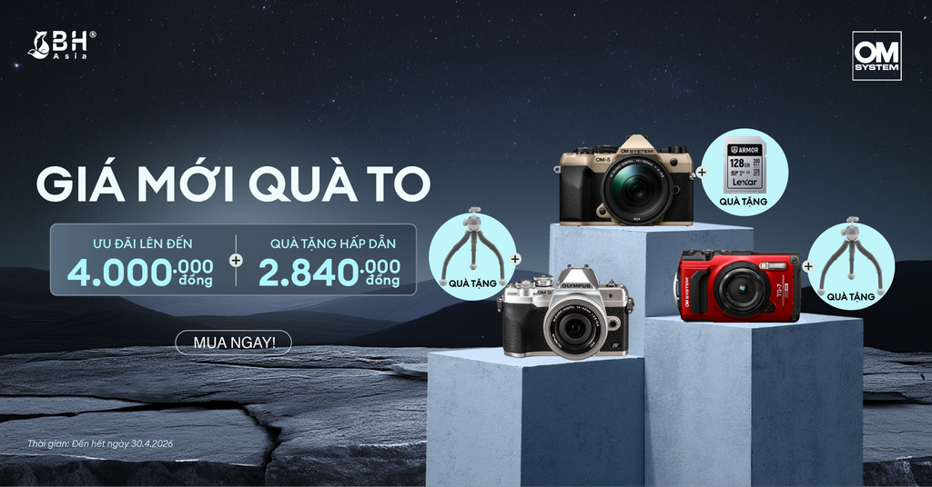 OM SYSTEM GIÁ MỚI QUÀ TO - ƯU ĐÃI ĐẾN 4 TRIỆU, TẶNG QUÀ ĐẾN 2.8 TRIỆU