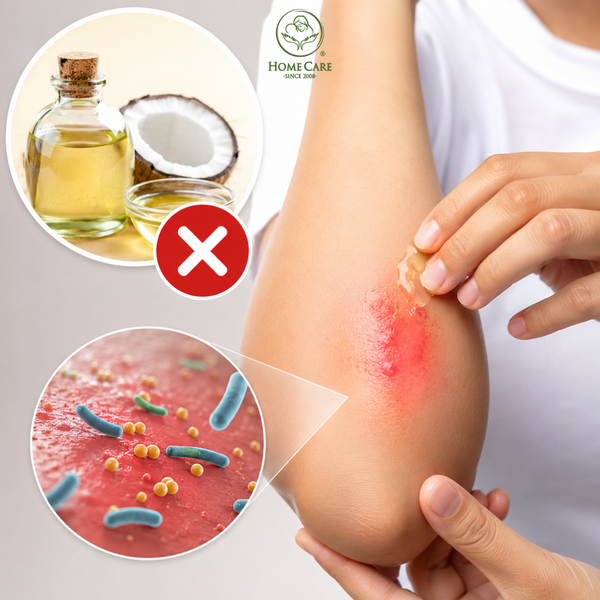 Tránh thoa tinh dầu dừa lên các vết thương hở