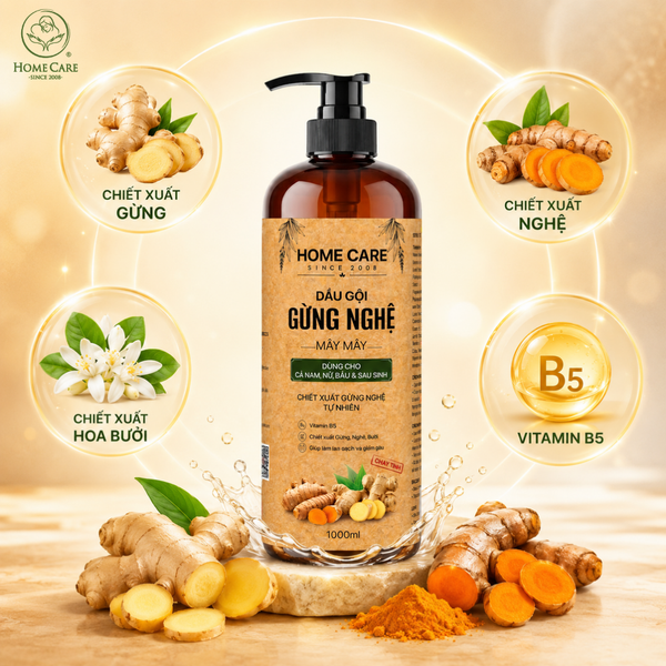 Dầu gội thảo dược gừng nghệ Mây Mây có gì nổi bật?
