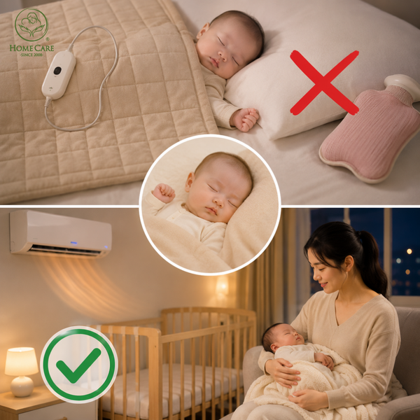 Không dùng chăn điện, túi sưởi trực tiếp