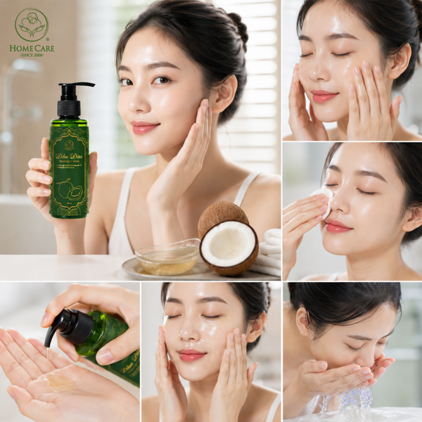 Tinh dầu dừa giúp tẩy trang, làm sạch da mặt