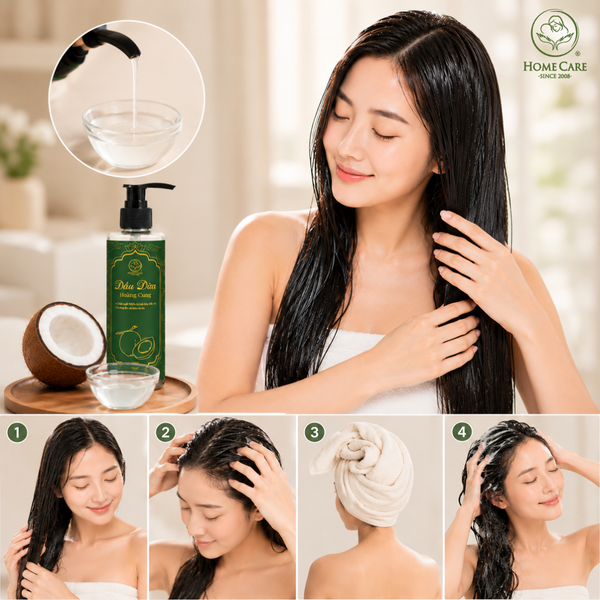 Ủ tóc bằng dầu dừa