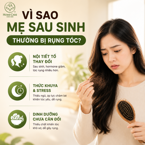 Vì sao mẹ sau sinh thường bị rụng tóc?