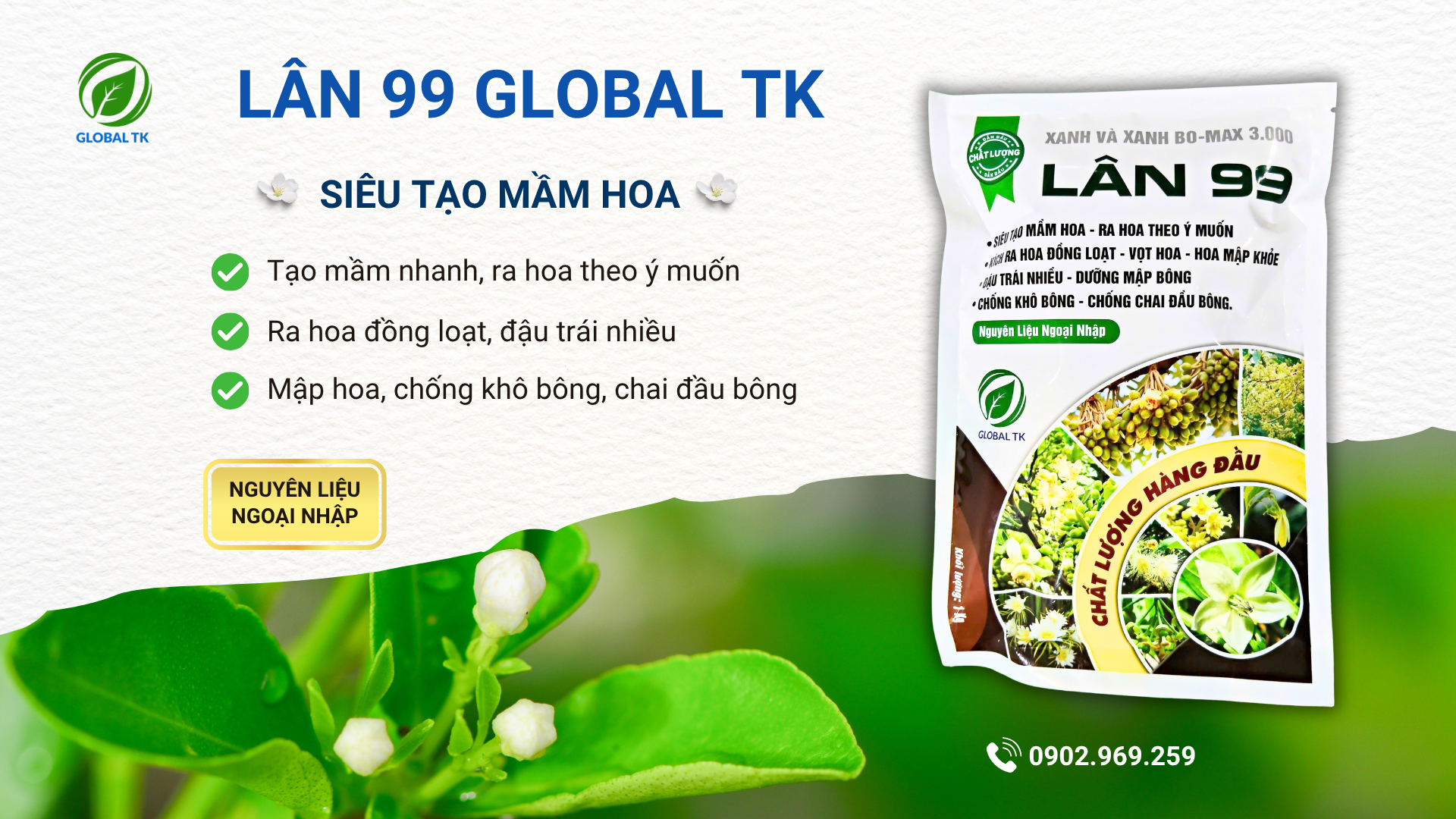 Phân Bón Lân 99 Global TK - Siêu Tạo Mầm Hoa