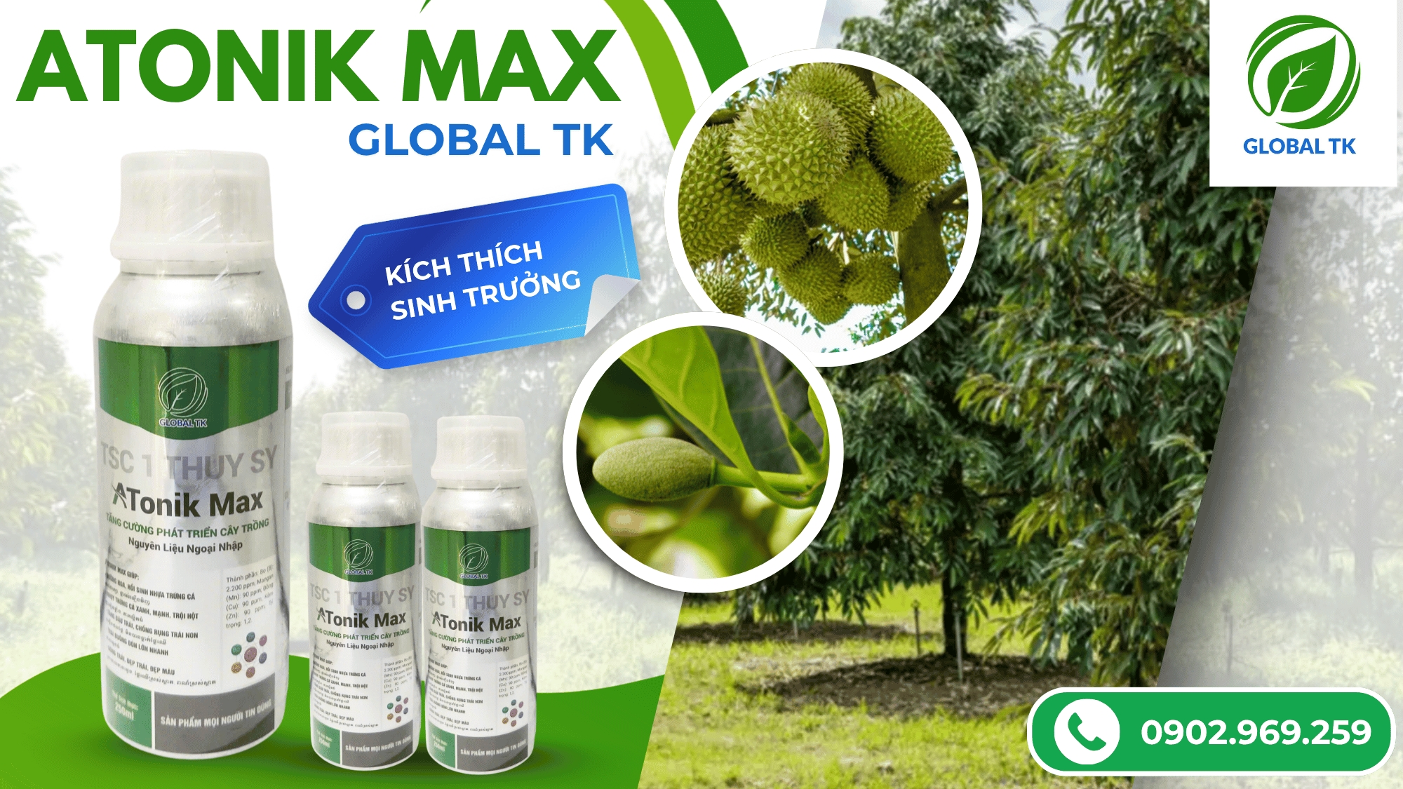 ATONIK MAX Global TK - Tăng Sinh Trưởng, Dưỡng Hoa, Đều Trái