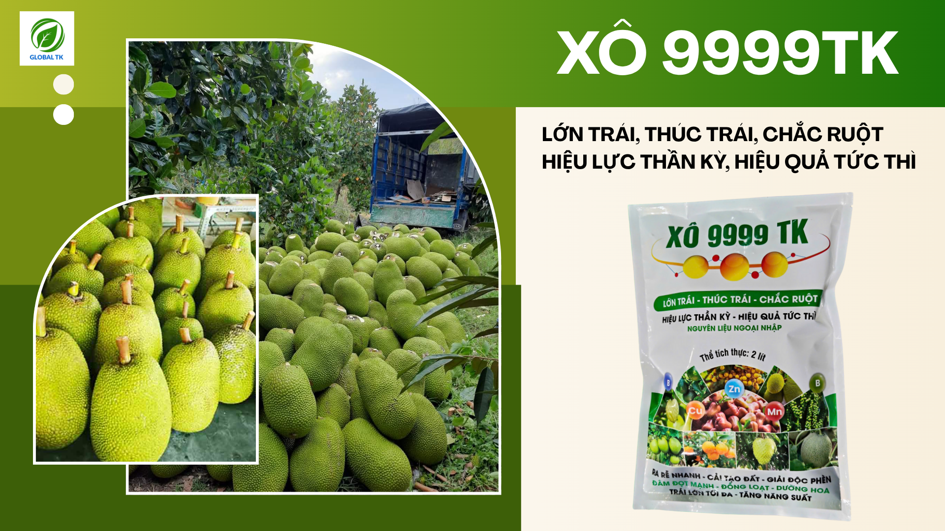 XÔ 9999TK GLOBAL TK - Thúc Trái Lớn Nhanh, Chắc Ruột, Nặng Ký, Ra Rễ Nhanh, Cải Tạo Đất