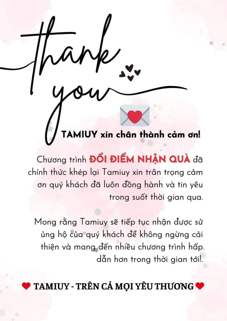 TAMIUY TRÂN TRỌNG CẢM ƠN – CHÚC QUÝ KHÁCH NIỀM VUI TRỌN VẸN CÙNG NHỮNG PHẦN QUÀ Ý NGHĨA