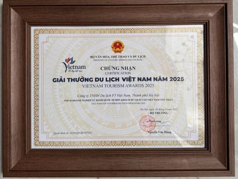 Công ty TNHH Du lịch F5 Việt Nam vinh dự đạt giải Top 10 Du Lịch Việt Nam