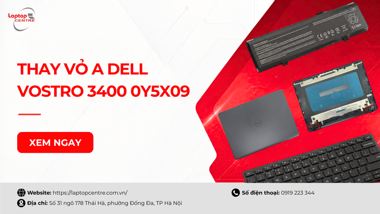 Thay vỏ Dell Vostro 3400 0Y5X09 đen nhựa vân chéo
