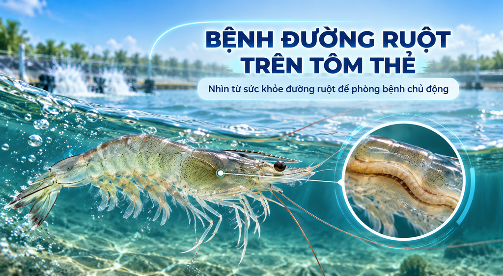 BỆNH ĐƯỜNG RUỘT TRÊN TÔM THẺ: NHÌN TỪ SỨC KHỎE ĐƯỜNG RUỘT ĐỂ PHÒNG BỆNH CHỦ ĐỘNG