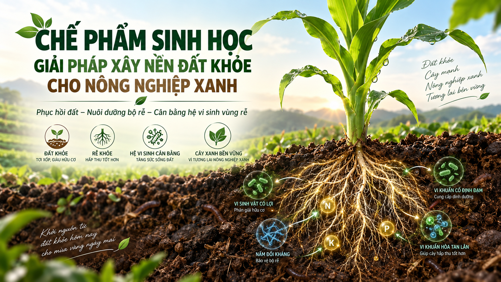 CHẾ PHẨM SINH HỌC – GIẢI PHÁP XÂY NỀN ĐẤT KHỎE CHO NÔNG NGHIỆP XANH