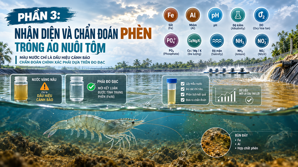 PHẦN 3: NHẬN DIỆN VÀ CHẨN ĐOÁN PHÈN TRONG AO NUÔI TÔM