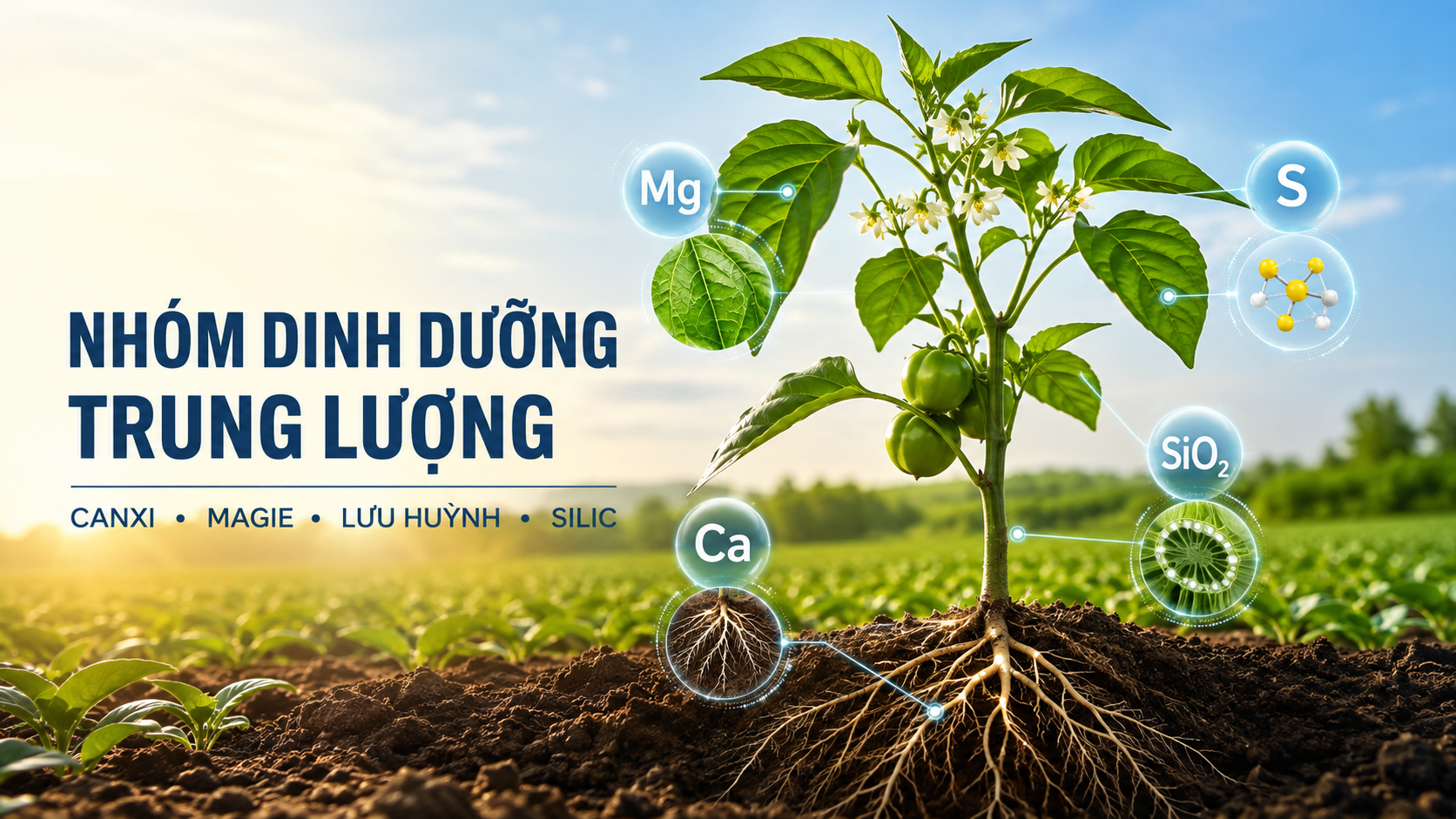 Nhóm dinh dưỡng trung lượng: Vai trò của canxi, magie, lưu huỳnh và silic đối với cây trồng
