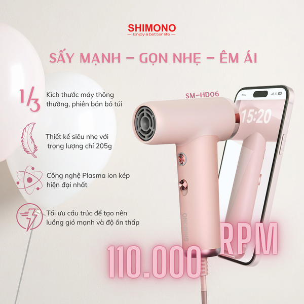Máy sấy tóc mini Shimono SM-HD06