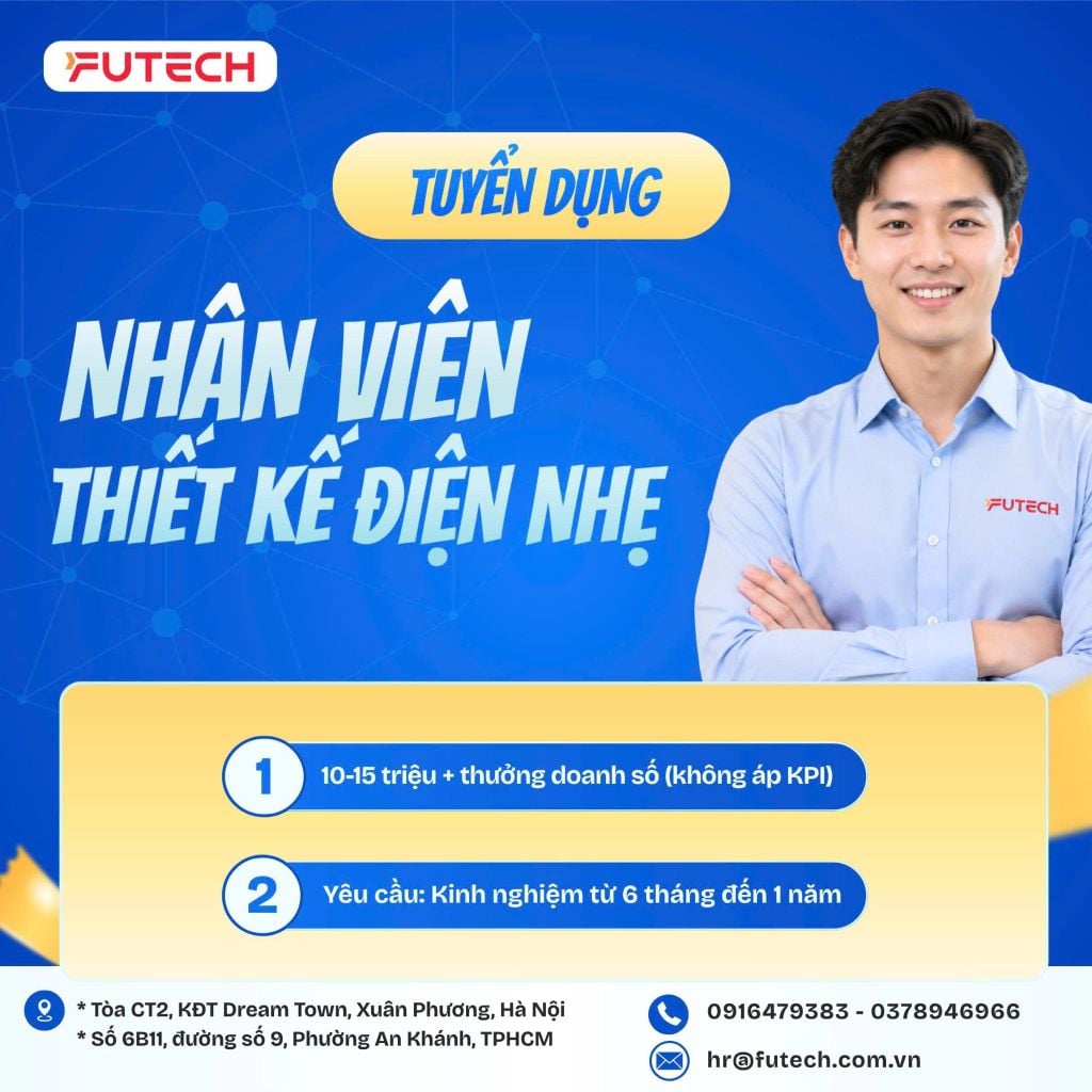 Tuyển dụng kỹ sư thiết kế điện nhẹ (ELV)