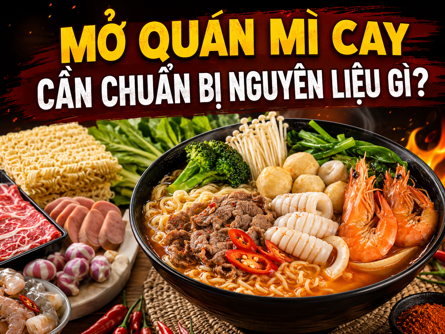 MỞ QUÁN MÌ CAY CẦN CHUẨN BỊ NGUYÊN LIỆU GÌ?
