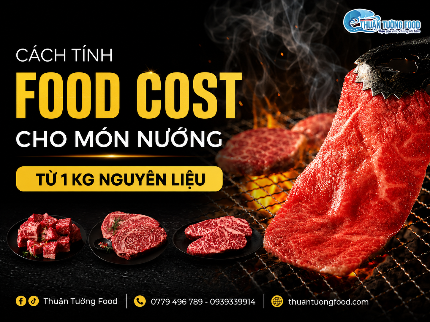 Cách tính food cost cho món nướng từ 1kg nguyên liệu