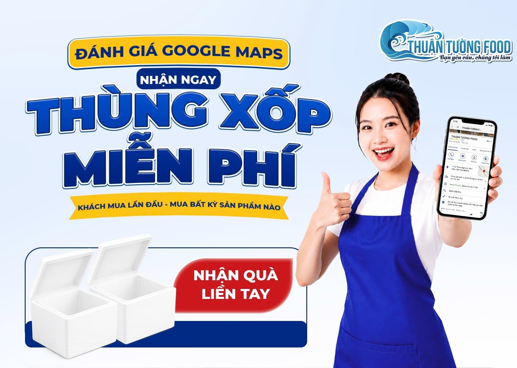 ĐÁNH GIÁ GOOGLE MAPS - NHẬN NGAY THÙNG XỐP MIỄN PHÍ