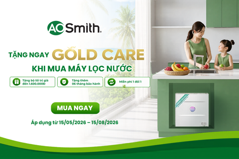 Ưu Đãi Hè 2026 Tại KingWater: Mua A. O. Smith Nhận Ngay Gói “GOLD CARE” Hấp Dẫn