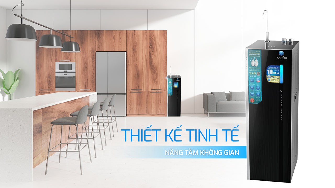 Máy lọc nước Karofi KAE-S66 thiết kế sang trọng, tinh tế phù hợp với mọi không gian
