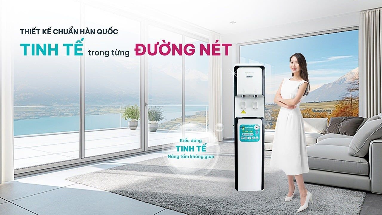 Máy lọc nước Korihome WPK-968 thiết kế gọn gàng, phong cách chuẩn Hàn Quốc