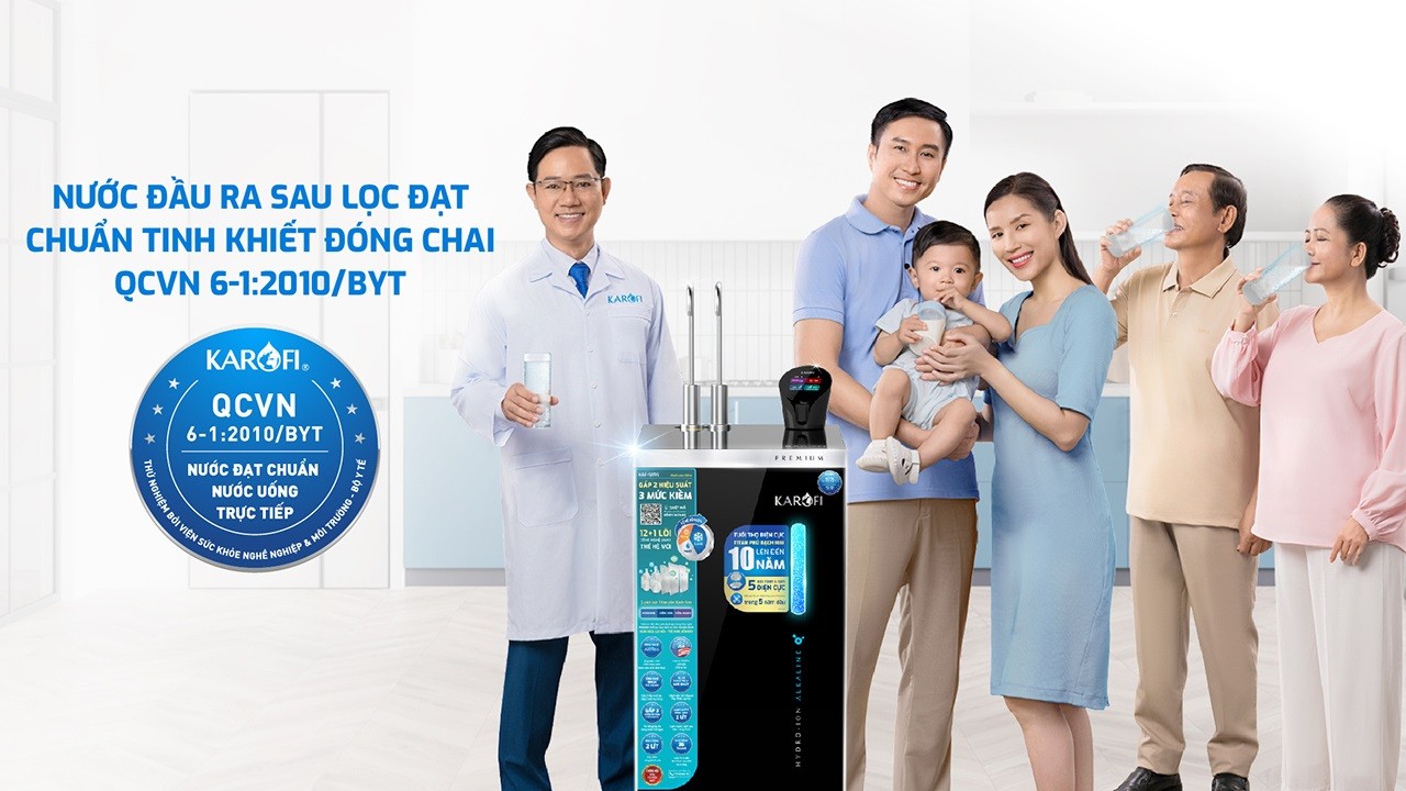 Máy lọc nước SA9 PREMIUM cho nước sau lọc tại vòi đạt chuẩn tinh khiết đóng chai QCVN 6-1:2010/BYT