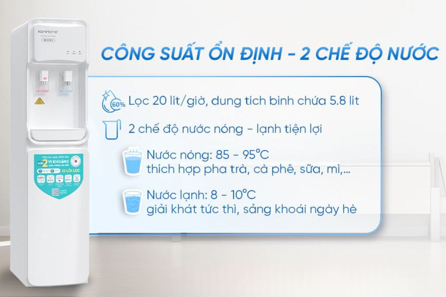 Korihome WPK-962,có công suất vận hành ổn định, đáp ứng nhu cầu sử dụng liên tục