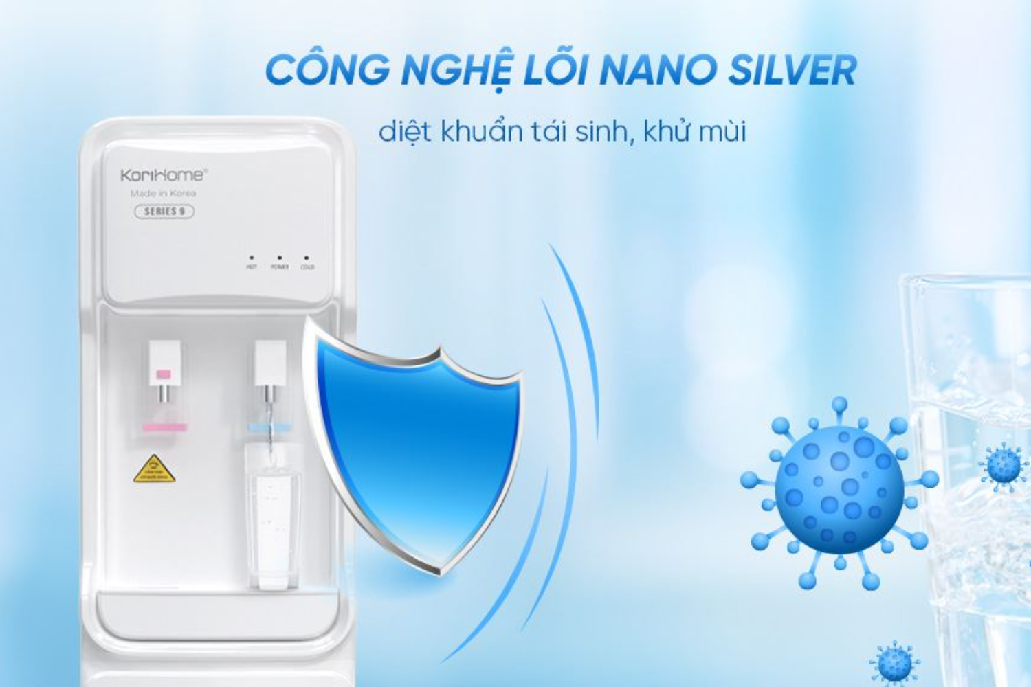 Lõi Nano Silver giúp hạn chế sự phát triển của vi khuẩn trong môi trường nước sau lọc