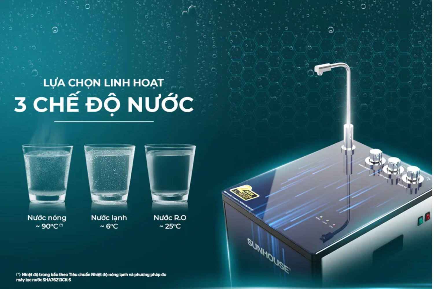 Sunhouse SHA76213CK-S gói gọn 3  chức năng nước trong 1 vòi duy nhất bằng inox 304