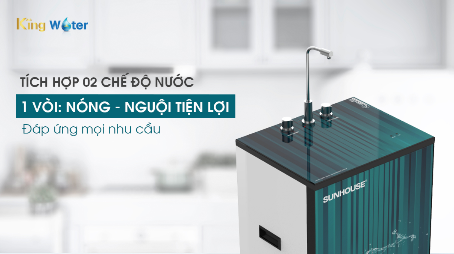 Sunhouse SHA76217CK trang bị vòi 2 vòi - 2 núm xoay nóng nguội