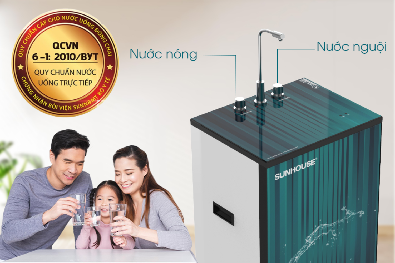 Sunhouse SHA76217CK tích hợp 2 chế độ nước nóng - nguội tiện lợi