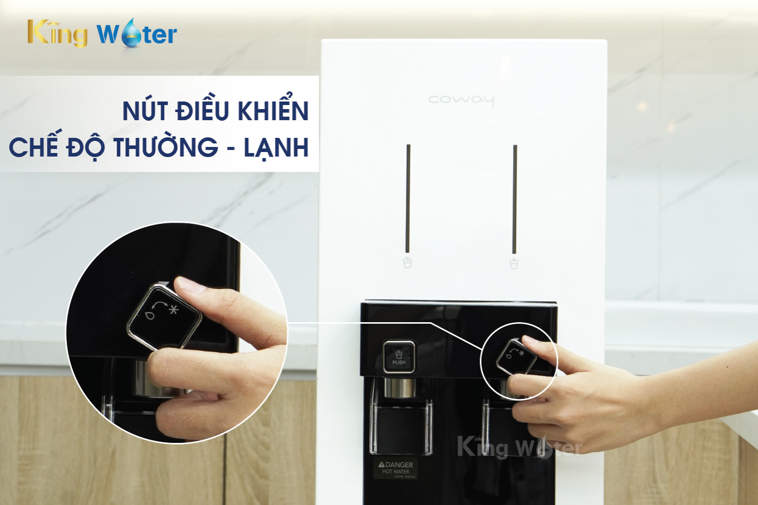 Xoay núm để chọn chế độ nước