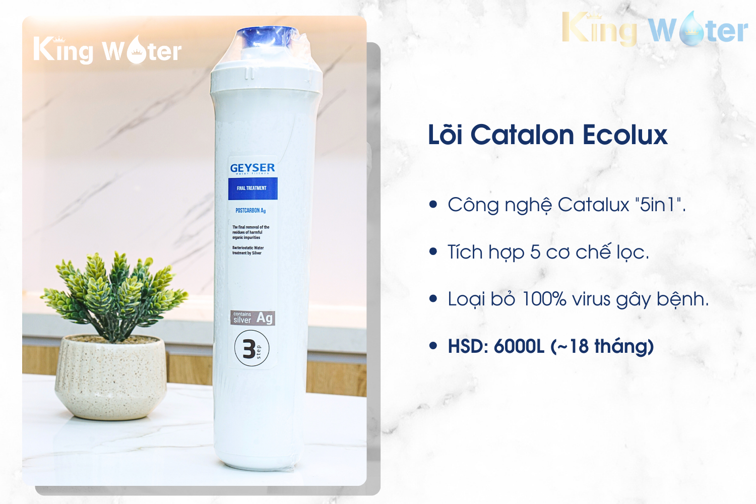 Lõi Catalon Ecolux chặn&nbsp;kim loại nặng