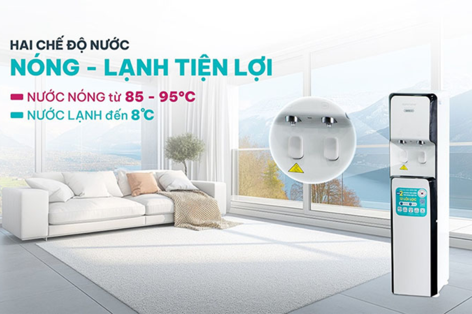 Korihome WPK-938 tích hợp trực tiếp hệ thống nóng – lạnh