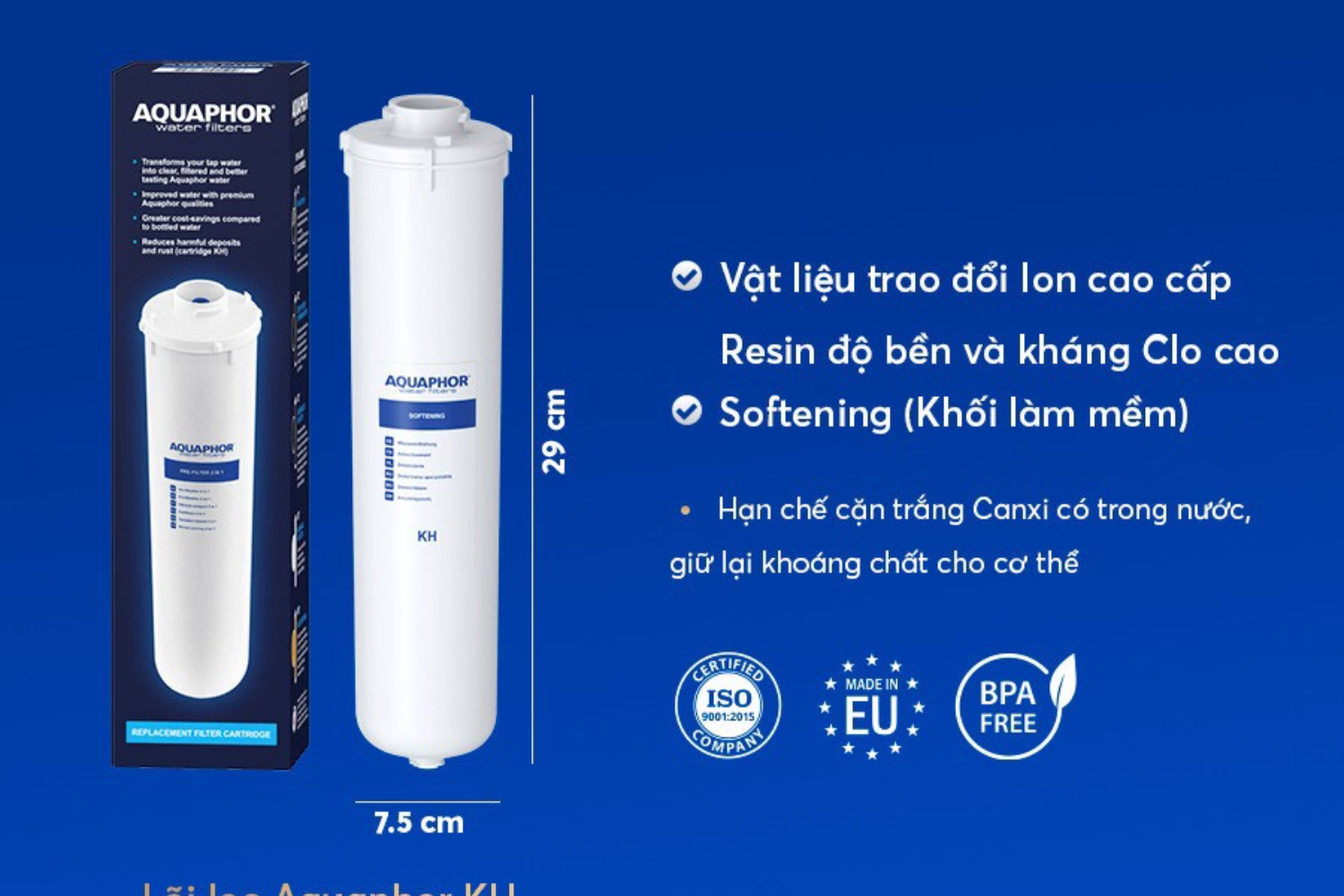 Thành phần cốt lõi của lõi Aquaphor KH là các hạt nhựa trao đổi ion cation