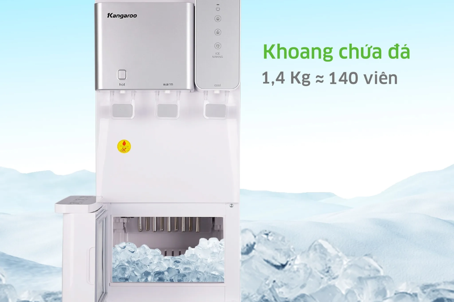 Hộp chứa đá dung tích 1.4kg (tương đương ~140 viên đá)