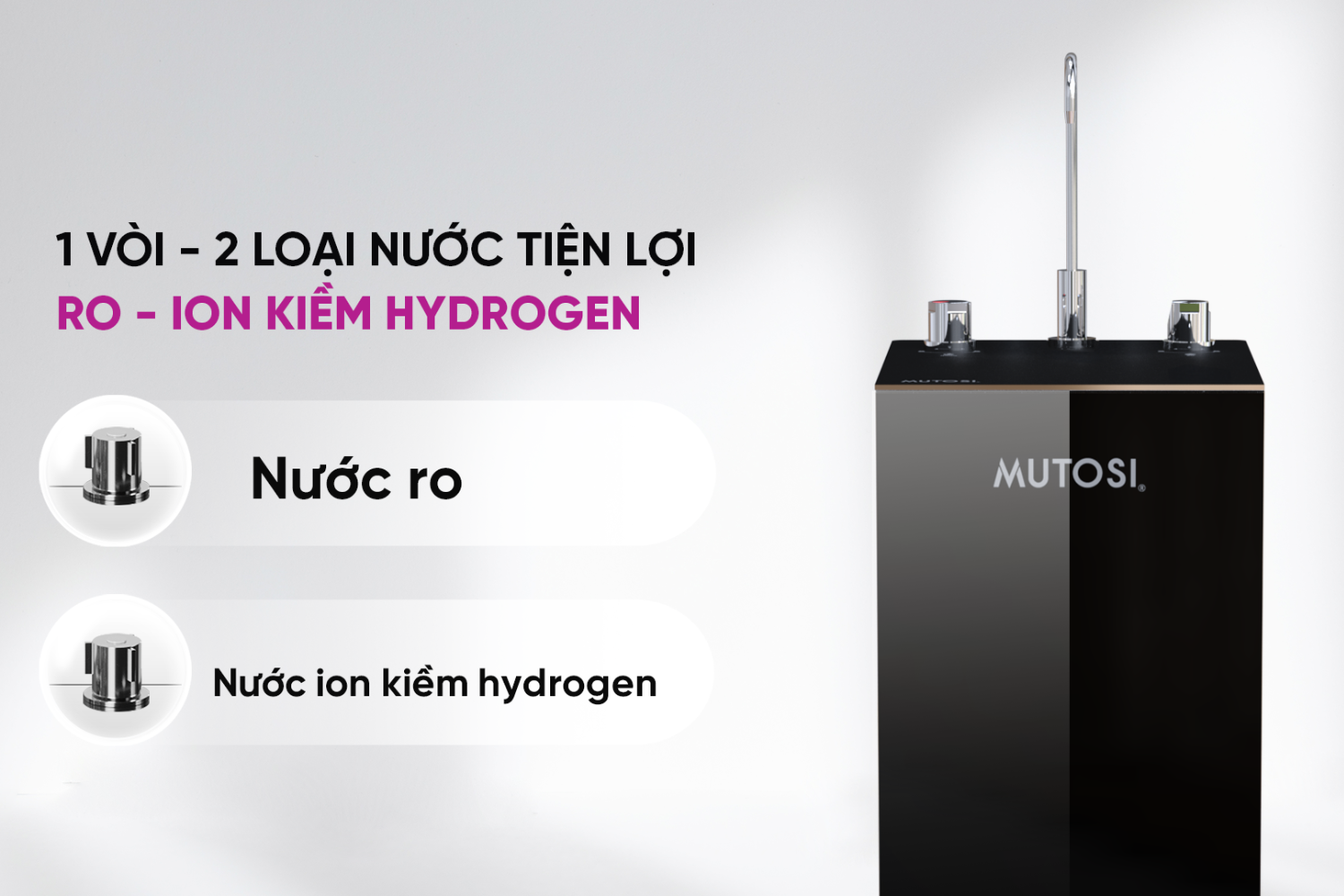 Máy được trang bị vòi inox cao cấp với 2 loại nước: