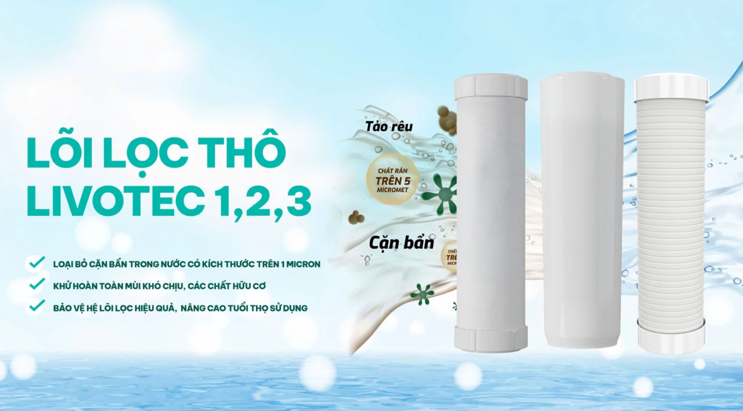 Bộ ba lõi lọc thô là lớp hàng rào loại bỏ các tạp chất lớn