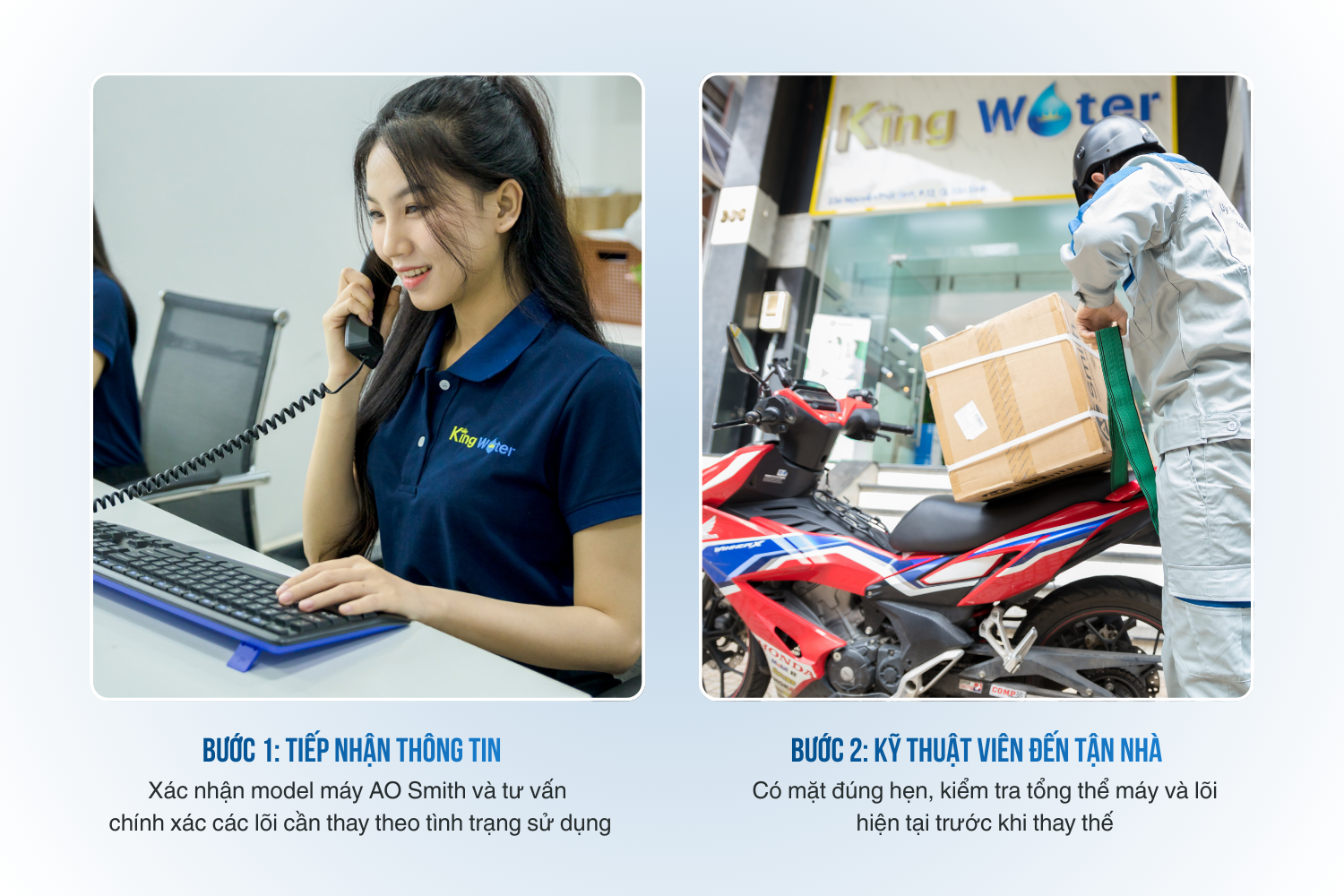 Quy trình thay lõi lọc AO Smith tại KingWater